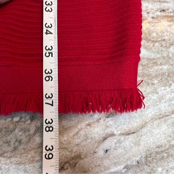 Joy Joy cardigan red knit ribbed frayed edge sweater size M/L - Picture 8 of 8